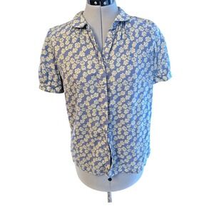 French Connection Floral‎ Print Button Down Short Sleeve Shirt cottagecore